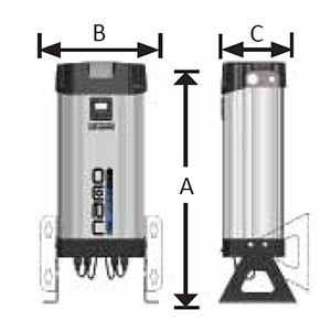 Nano D1 and D2 Series Air Dryer Dimensions
